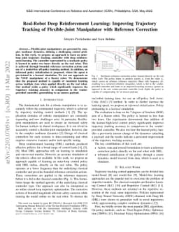 Real-Robot Deep Reinforcement Learning: Improving Trajectory Tracking of
  Flexible-Joint Manipulator with Reference Correction