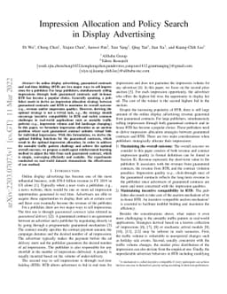 Impression Allocation and Policy Search in Display Advertising