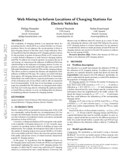 Web Mining to Inform Locations of Charging Stations for Electric
  Vehicles