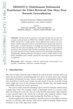 MDMMT-2: Multidomain Multimodal Transformer for Video Retrieval, One
  More Step Towards Generalization