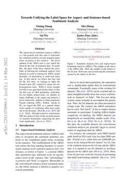 Towards Unifying the Label Space for Aspect- and Sentence-based
  Sentiment Analysis