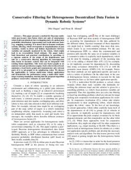 Conservative Filtering for Heterogeneous Decentralized Data Fusion in
  Dynamic Robotic Systems