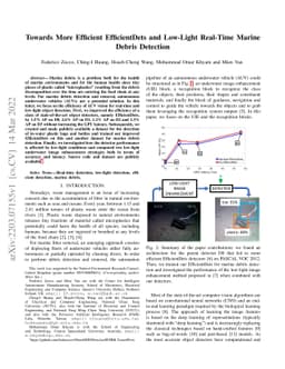 Towards More Efficient EfficientDets and Low-Light Real-Time Marine
  Debris Detection