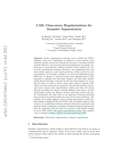 CAR: Class-aware Regularizations for Semantic Segmentation