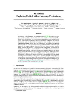 All in One: Exploring Unified Video-Language Pre-training