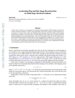 Accelerating Plug-and-Play Image Reconstruction via Multi-Stage Sketched
  Gradients