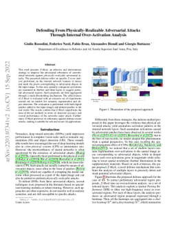 Defending From Physically-Realizable Adversarial Attacks Through
  Internal Over-Activation Analysis
