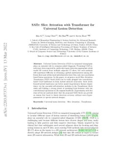 SATr: Slice Attention with Transformer for Universal Lesion Detection