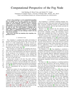 Computational Perspective of the Fog Node