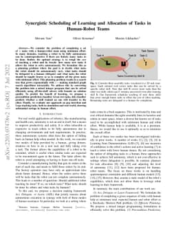 Synergistic Scheduling of Learning and Allocation of Tasks in
  Human-Robot Teams