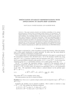 Permutation Invariant Representations with Applications to Graph Deep
  Learning
