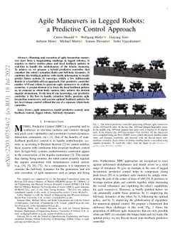 Agile Maneuvers in Legged Robots: a Predictive Control Approach