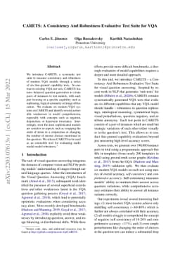 CARETS: A Consistency And Robustness Evaluative Test Suite for VQA