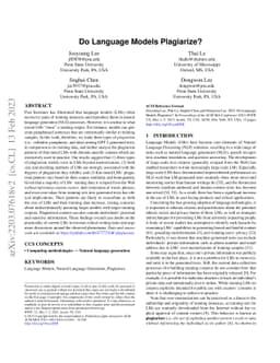 Do Language Models Plagiarize?