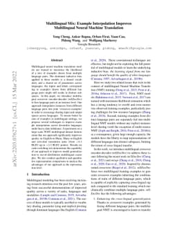 Multilingual Mix: Example Interpolation Improves Multilingual Neural
  Machine Translation