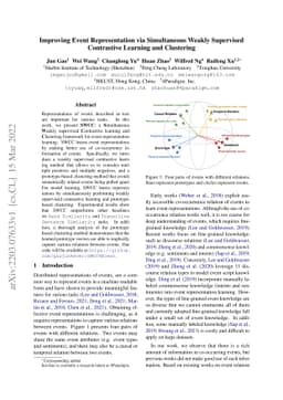 Improving Event Representation via Simultaneous Weakly Supervised
  Contrastive Learning and Clustering