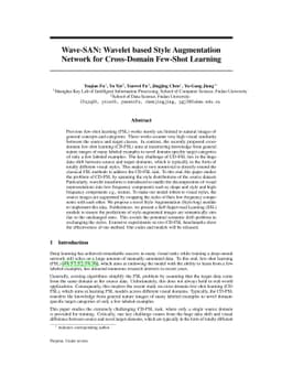 Wave-SAN: Wavelet based Style Augmentation Network for Cross-Domain
  Few-Shot Learning