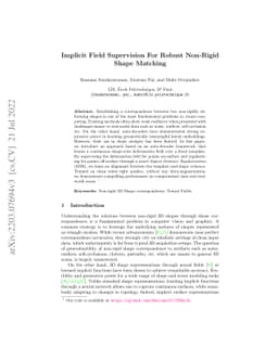 Implicit field supervision for robust non-rigid shape matching