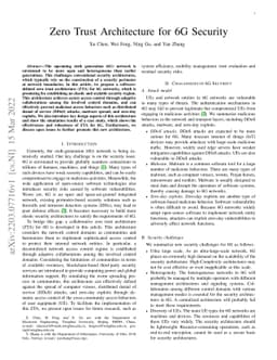 Zero Trust Architecture for 6G Security