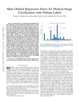 Meta Ordinal Regression Forest for Medical Image Classification with
  Ordinal Labels