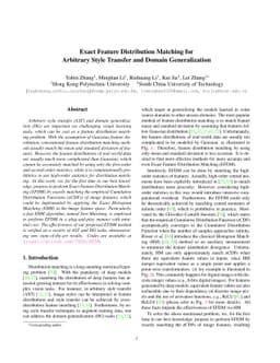Exact Feature Distribution Matching for Arbitrary Style Transfer and
  Domain Generalization