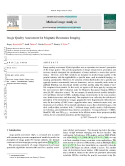 Image Quality Assessment for Magnetic Resonance Imaging
