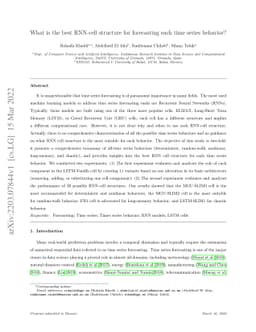 What is the best RNN-cell structure for forecasting each time series
  behavior?