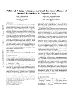 PDNS-Net: A Large Heterogeneous Graph Benchmark Dataset of Network
  Resolutions for Graph Learning