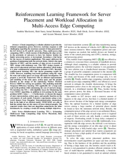 Reinforcement Learning Framework for Server Placement and Workload
  Allocation in Multi-Access Edge Computing