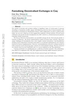 Formalising Decentralised Exchanges in Coq