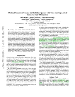 Optimal Admission Control for Multiclass Queues with Time-Varying
  Arrival Rates via State Abstraction