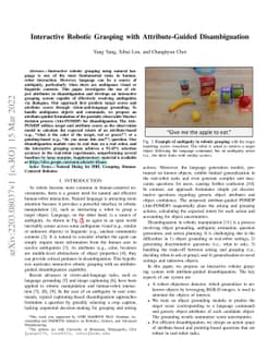 Interactive Robotic Grasping with Attribute-Guided Disambiguation