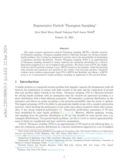 Regenerative Particle Thompson Sampling