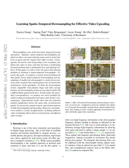 Learning Spatio-Temporal Downsampling for Effective Video Upscaling