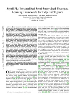 SemiPFL: Personalized Semi-Supervised Federated Learning Framework for
  Edge Intelligence