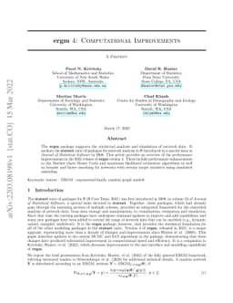 ergm 4: Computational Improvements