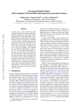 Non-neural Models Matter: A Re-evaluation of Neural Referring Expression
  Generation Systems