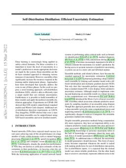 Self-Distribution Distillation: Efficient Uncertainty Estimation