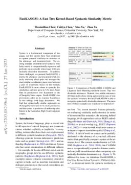 FastKASSIM: A Fast Tree Kernel-Based Syntactic Similarity Metric