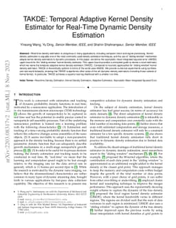 TAKDE: Temporal Adaptive Kernel Density Estimator for Real-Time Dynamic
  Density Estimation