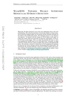 WeakM3D: Towards Weakly Supervised Monocular 3D Object Detection