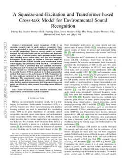 A Squeeze-and-Excitation and Transformer based Cross-task System for
  Environmental Sound Recognition