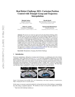 Real Robot Challenge 2021: Cartesian Position Control with Triangle
  Grasp and Trajectory Interpolation
