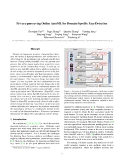 Privacy-preserving Online AutoML for Domain-Specific Face Detection