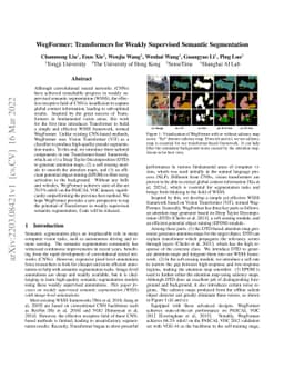 WegFormer: Transformers for Weakly Supervised Semantic Segmentation