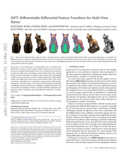 DiFT: Differentiable Differential Feature Transform for Multi-View
  Stereo