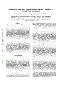 Instance-level loss based multiple-instance learning framework for
  acoustic scene classification
