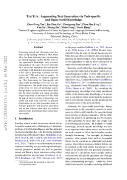 TegTok: Augmenting Text Generation via Task-specific and Open-world
  Knowledge
