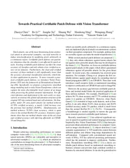 Towards Practical Certifiable Patch Defense with Vision Transformer