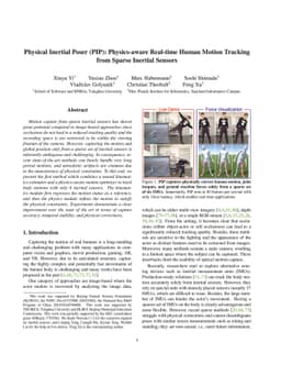 Physical Inertial Poser (PIP): Physics-aware Real-time Human Motion
  Tracking from Sparse Inertial Sensors